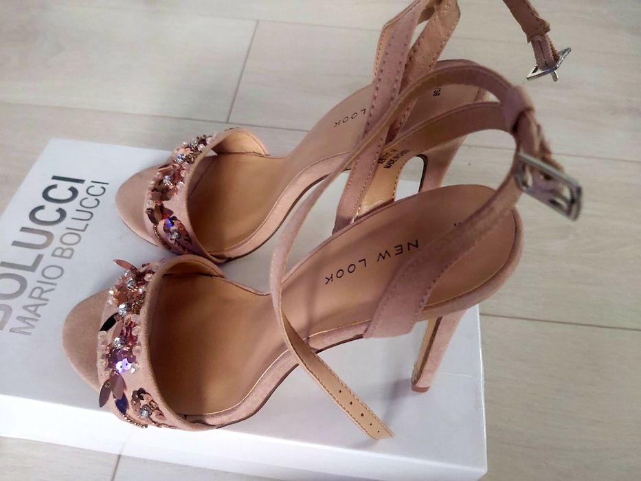 NEW LOOK nowe sandałki szpilka beżowe 38