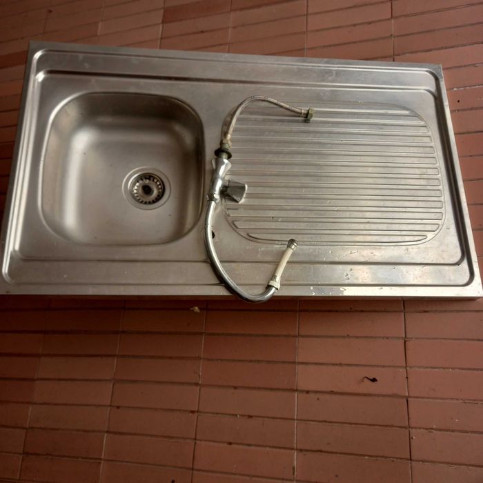 Banca lava loiças inox,c/torneira