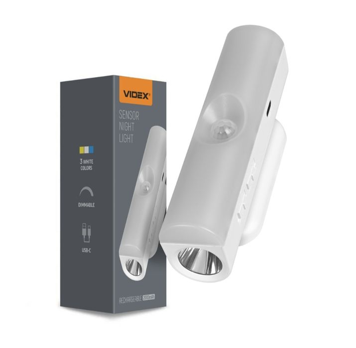 LED Світильник акумуляторний з датчиком руху VIDEX VL-NL108W