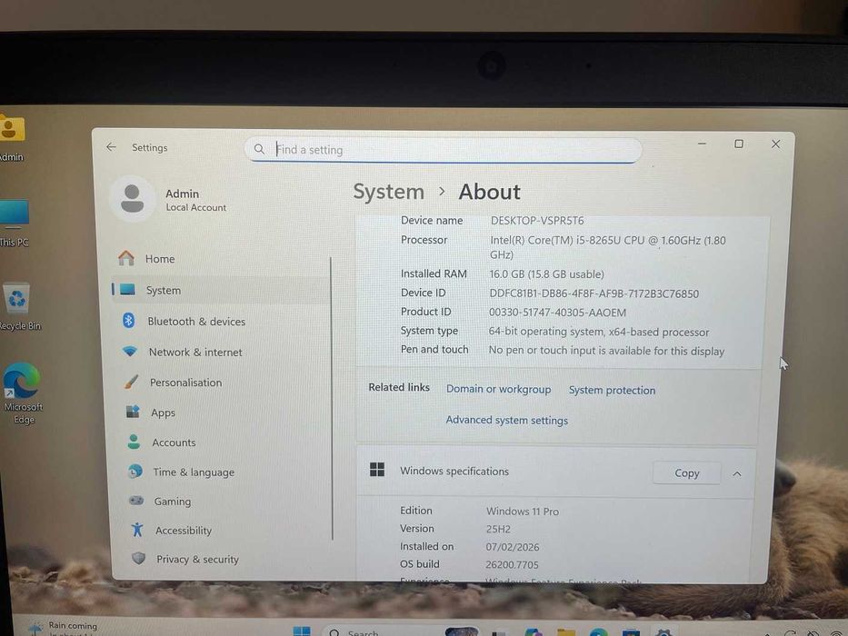 Lenovo ThinkPad L390 13.3" Intel® Core i5 1.6 GHz, 256GB SSD, 16GB RAM, Win 11 Pro PL