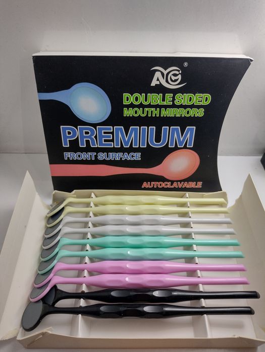 Зеркала стоматологические, родиевые, двусторонние, 10 шт