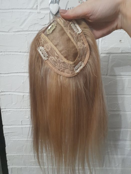 Topper beżowy blond 100% naturalny włos
