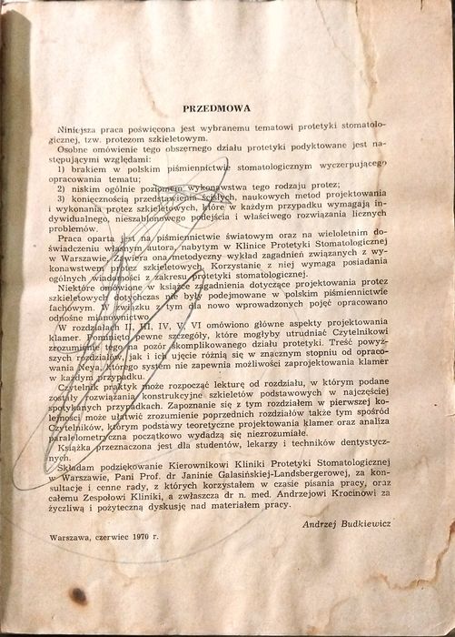Protezy szkieletowe - Andrzej Budkiewicz