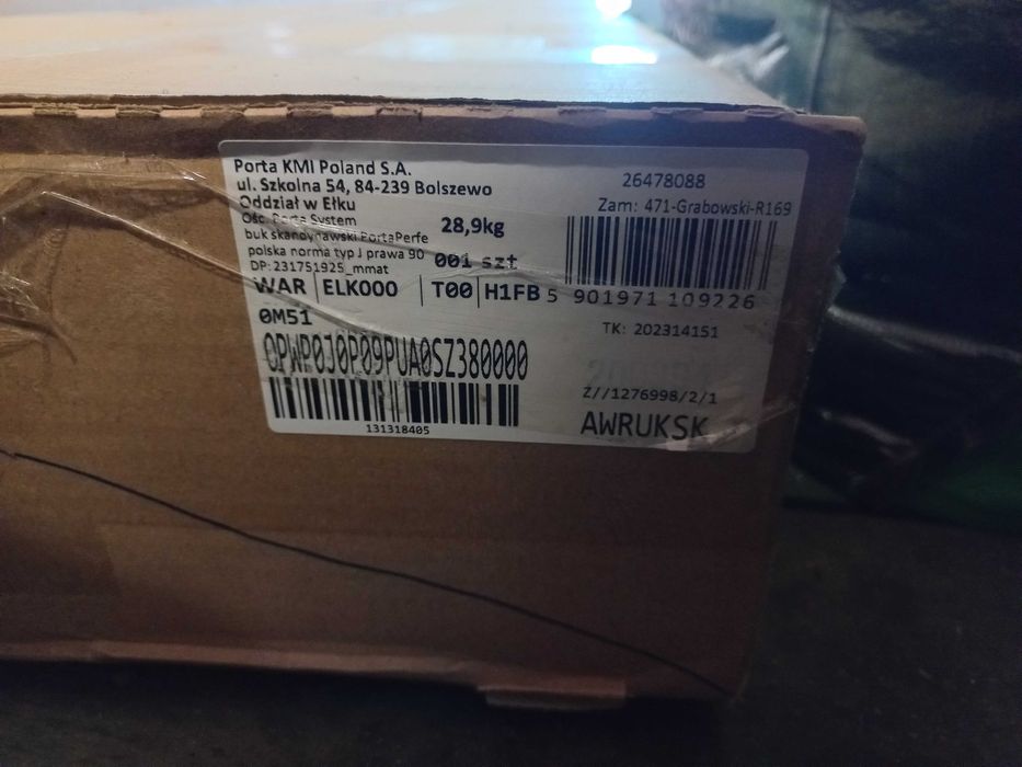 5szt. Drzwi Porta Verte Buk Skandynawski 90, 80 + 2 ościeżnice Nowe