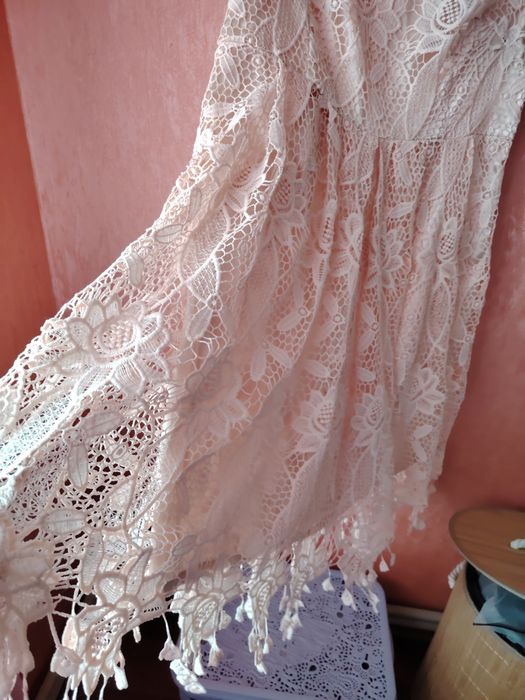 Платье миди кружево вышитое нежно персиковое XL XL-XXL