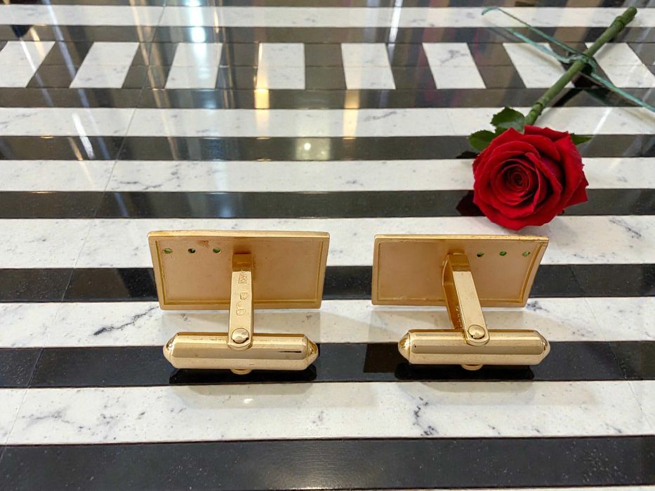 Spinki złote pr. 585 ze szmaragdami Lombard Gorzów