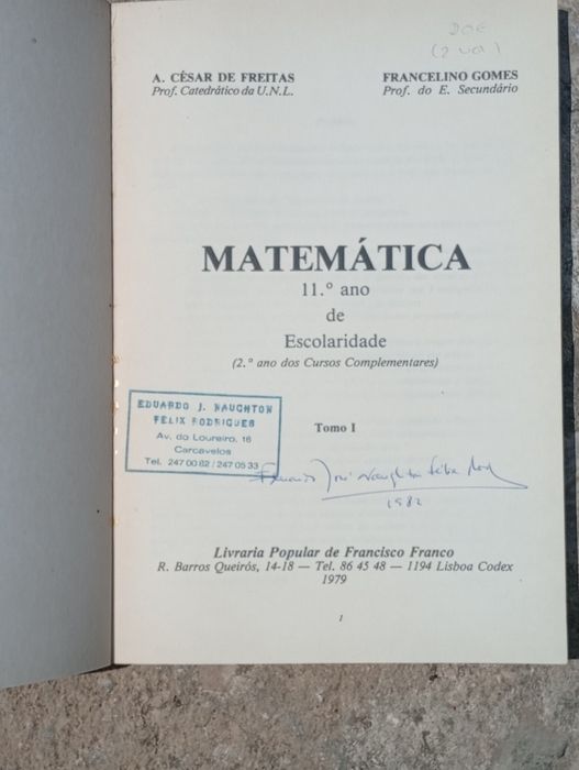 manuais escolares de Matemática destinados ao 11.º ano de escolaridade (antigo 2.º ano complementar)