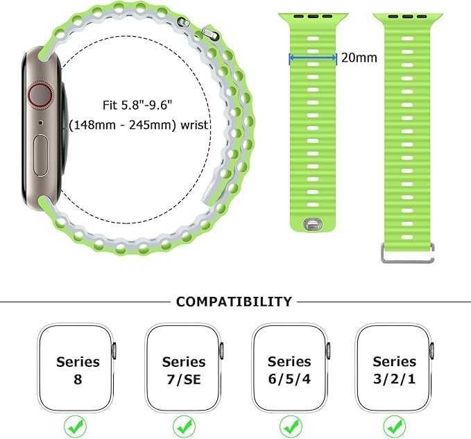 Anlinser Silikonowy sportowy pasek  do zegarka Apple Watch 41 mm