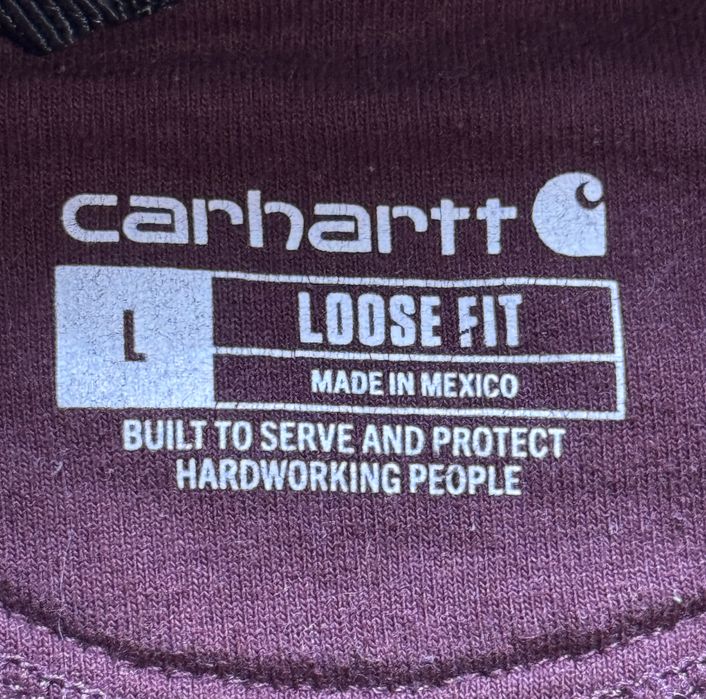 Кофта Carhartt Logo Loose Fit Burgundy Red Hoodie