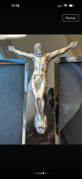 Crucifixo de prata e acrílico504757006233784322