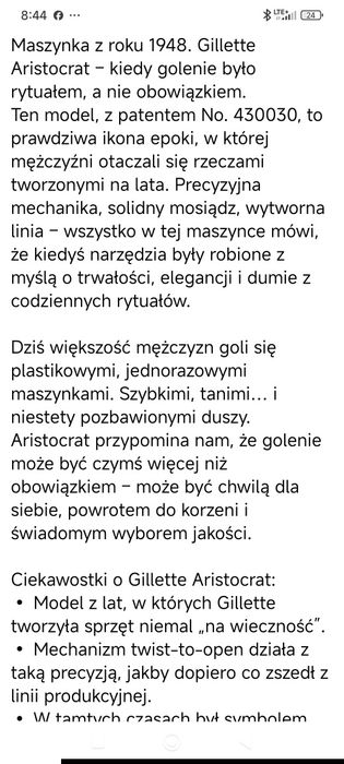 Luksusowa maszynka do golenia Gillette
