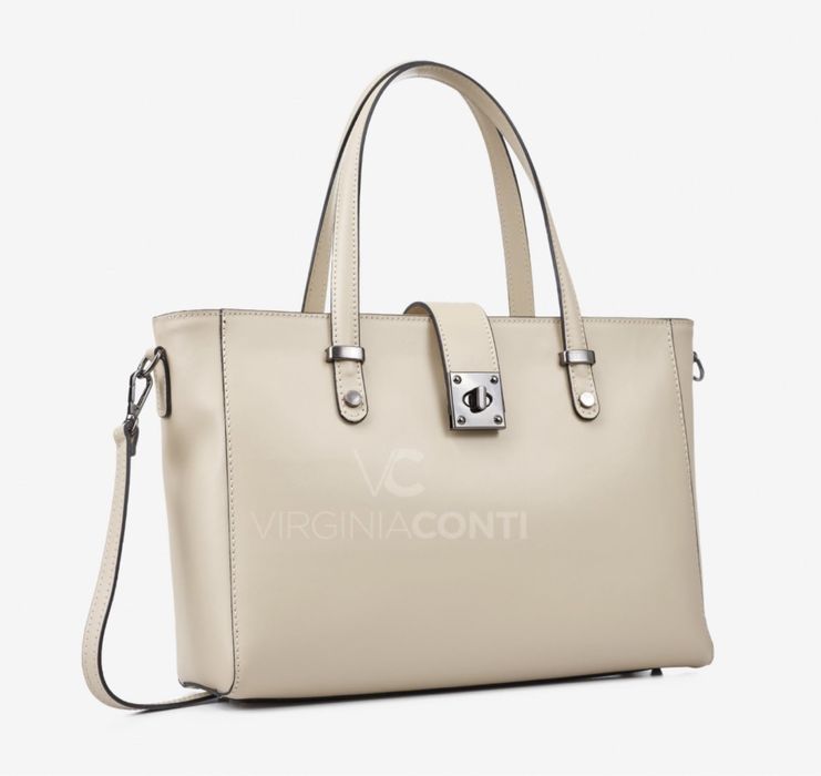 Сумка деловая кожаная Шкіряна сумка жіноча світла Кремова сумка Пудра