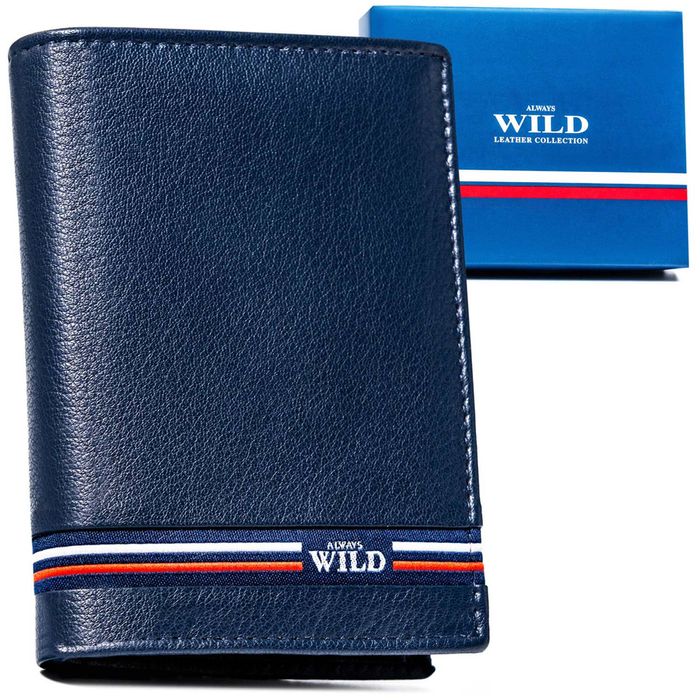 skórzany portfel męski bez zapięcia - always wild