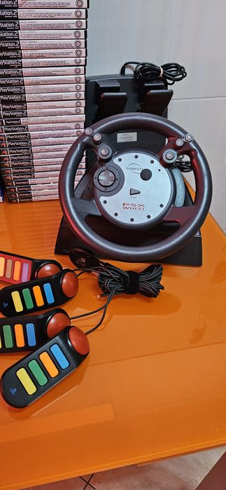 Pack PlayStation 2 caixa completa  + Demos e DVDs + jogos  volante psx