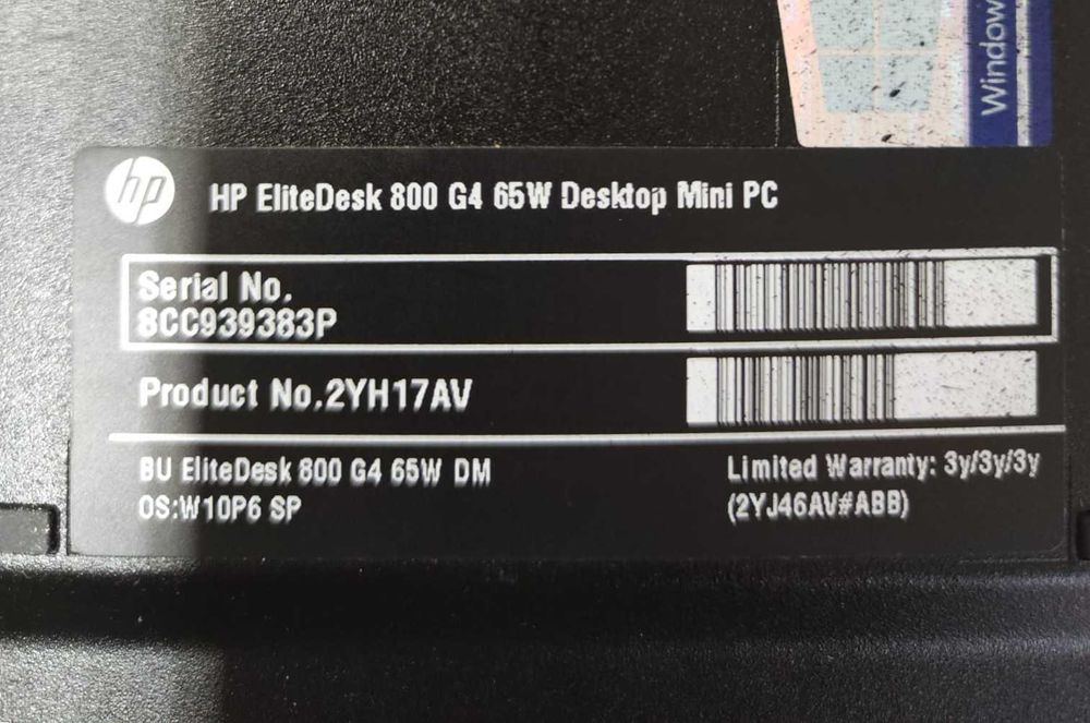 Mini PC HP EliteDesk 800 G4 DM 65w I5-8600 vPRO