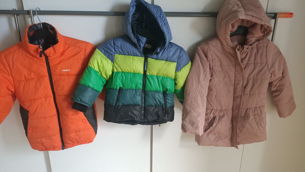 30szt mix paczka Kurtka dziecięca, futerko kamizelka czapki rękawiczki