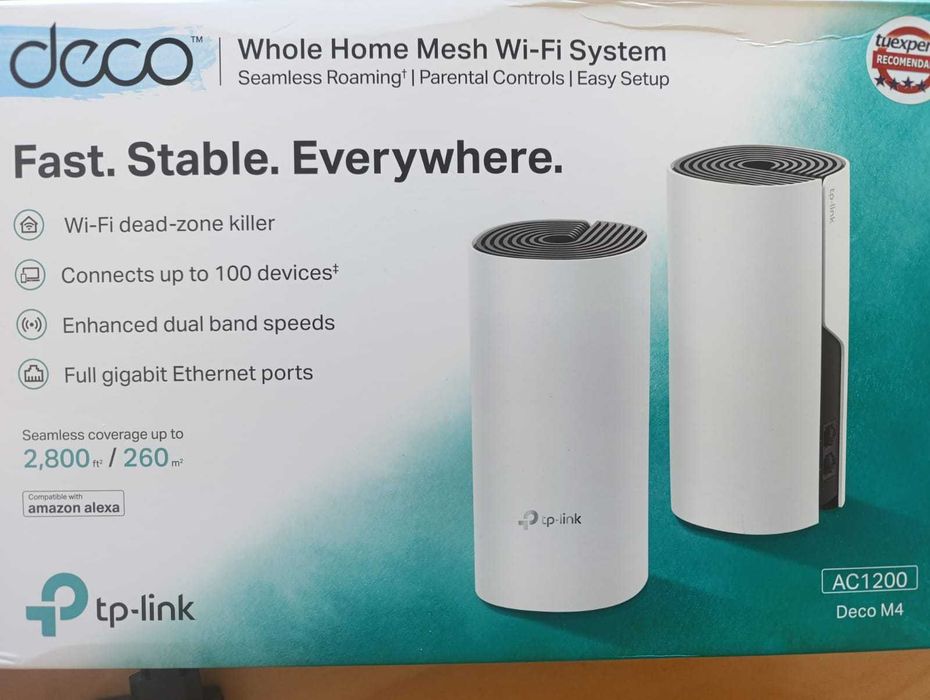 Sistema Wi-Fi Mesh - TP-Link Deco M4, Pack de 2, Doble Banda, Gigabit 10/100/1000, AC1200