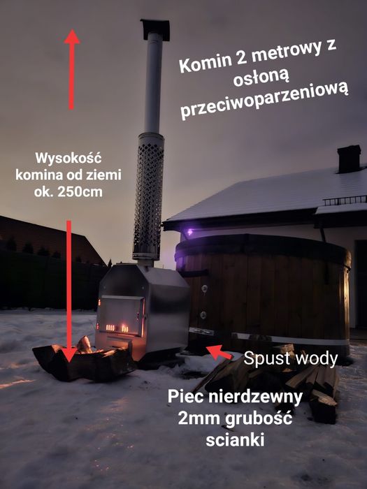 Balia ogrodowa / Jacuzzi ogrodowe z hydromasażem + piec | Transport