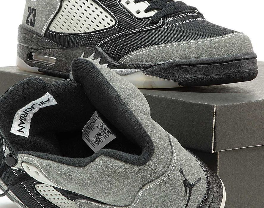 Кросівки Nike Air Jordan 5 Black/Grey premium | Кроссовки Найк чоловічі