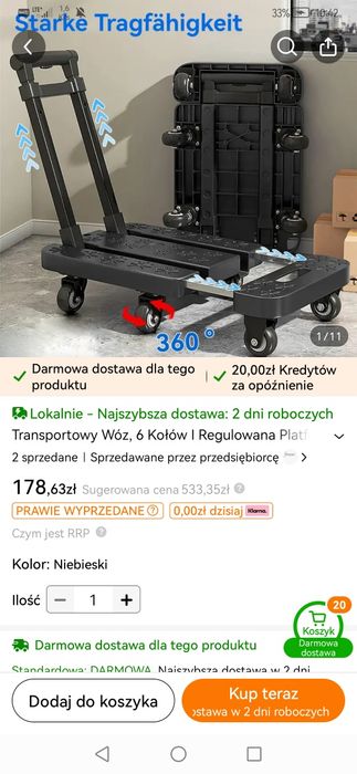 Wózek transportowy składany