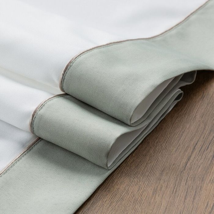 Obrus bieżnik 40x180 Sylvia naturalny oliwkowa lamówka