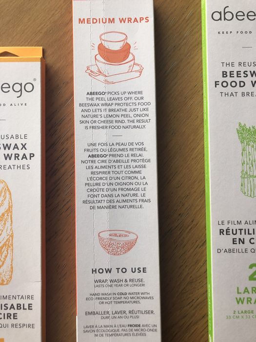 Wraps para comida reutilizáveis