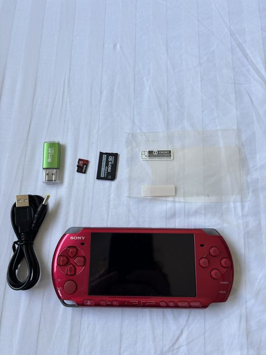 Psp 3000 Radiant Red stan bdb zestaw 64 gb