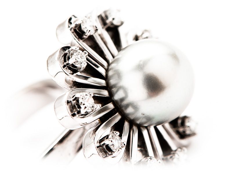 Perlisty Złoty Pierścionek - 14K - 8,20g - DIAMENTY - KRAKÓW
