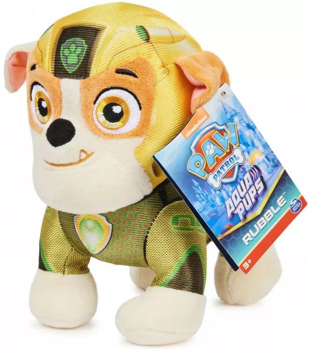 Psi Patrol pluszowa maskotka Rubble Aqua Pups. Spin Master. Nowy Produkt