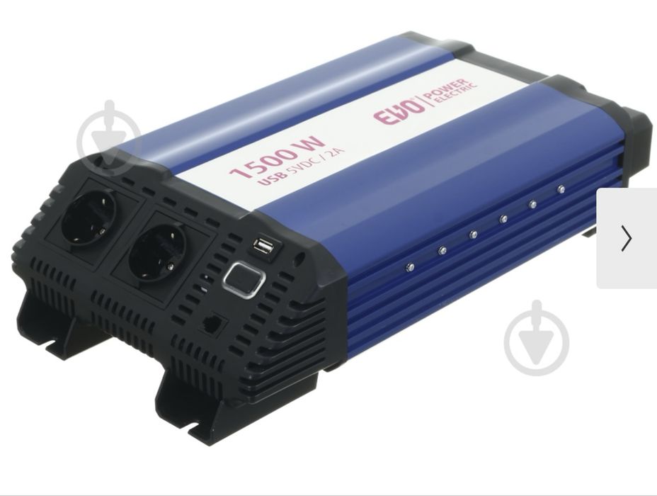 Інвертор EVO PROLINE AP1500IN 750Вт/1500Вт працює від 12V чистий синус