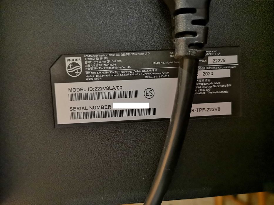 Monitor Philips 222V8LA/00 Full HD 1080P, de 22" como novo