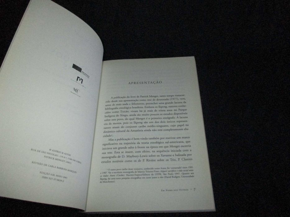 Livro Em Nome dos Outros Patrick Menget