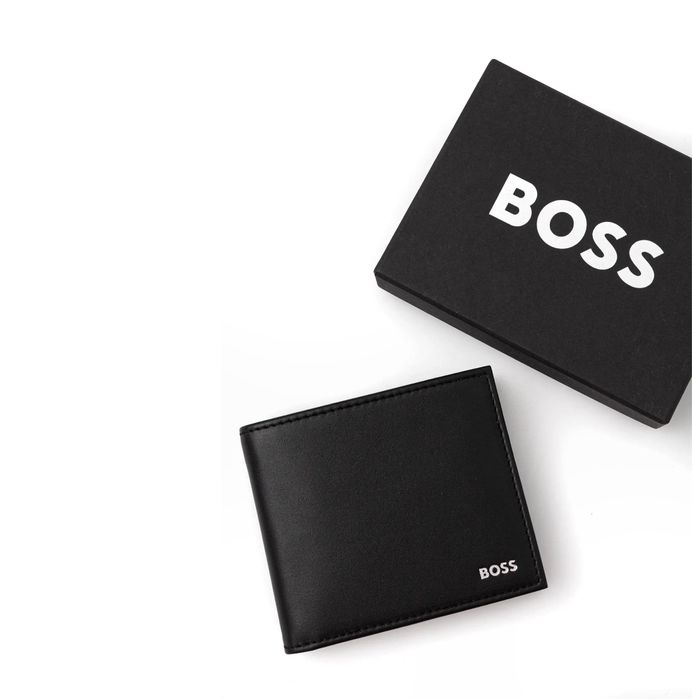 Чоловічий шкіряний гаманець портмоне Boss шкіра кошелек кожа