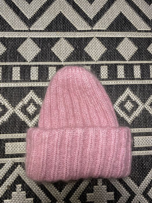 Шапка з мохеру з двійним підворотом