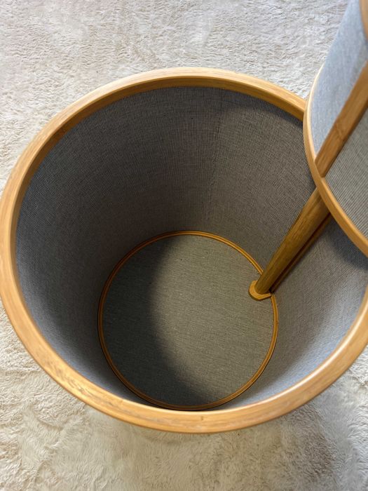 Hübsch Ease – designerski kosz na pranie / organizer bambusowy, 2-komorowy