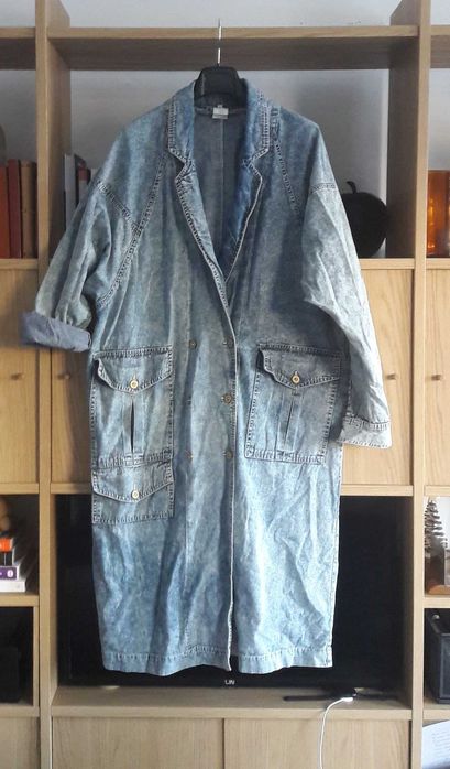 płaszcz vintage jeansowy 40 oversize