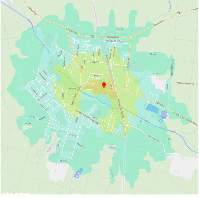 Działka budowlana 1098 m² Kalety Centrum