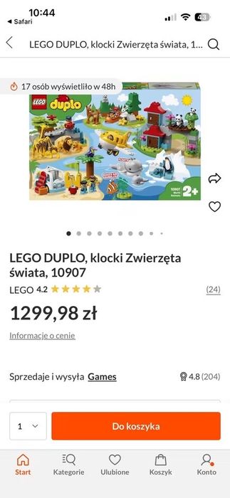 Lego duplo w pojemnikach LEGO