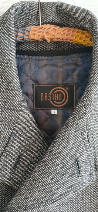 Płaszcz dastan szary w igiełkę igiełka rozmiar l stan bdb bardzo dobry