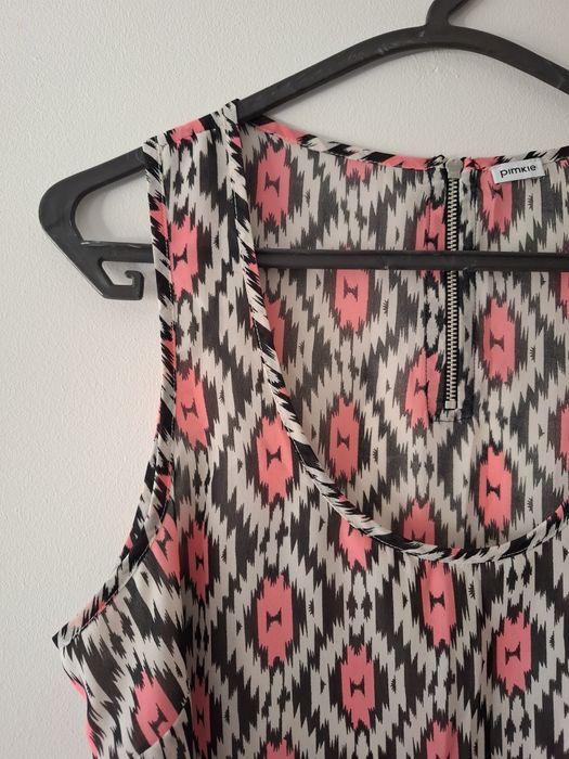 Top blusa camisa camisa com padrão rosa tamanho S - Pimkie