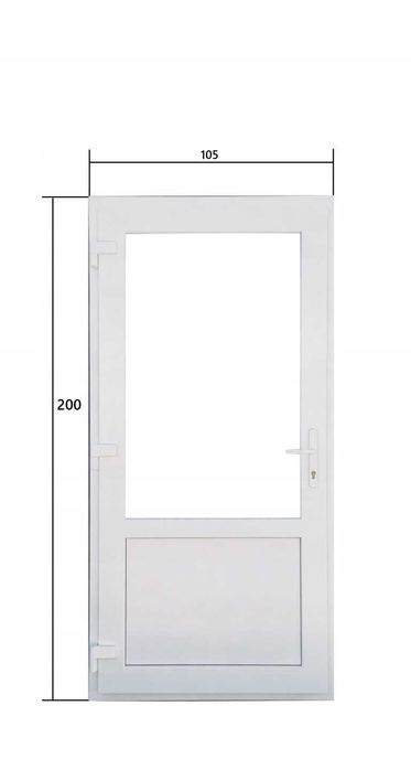 DRZWI Kacprzak 105x200 Drzwi ZEWNĘTRZNE szyba/panel PCV Białe Lider OLX