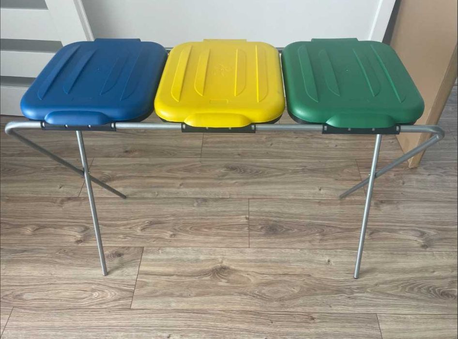 NOWA Stojak Metalowy Do Śmieci Pojemnik Kosz Na Odpady Na 3 Worki