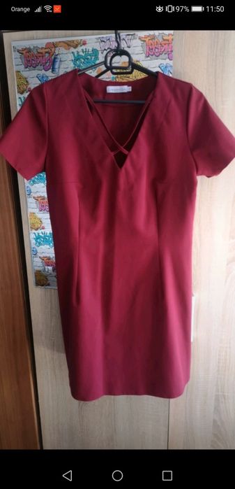 Bordowa/burgundowa sukienka Cinamoon roz. M