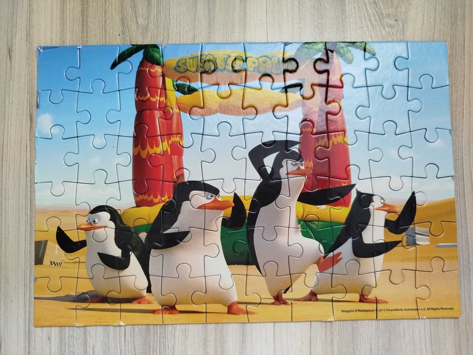 Gra dla dzieci Pingwiny 4 w1, puzzle, Piotruś, memory i domino