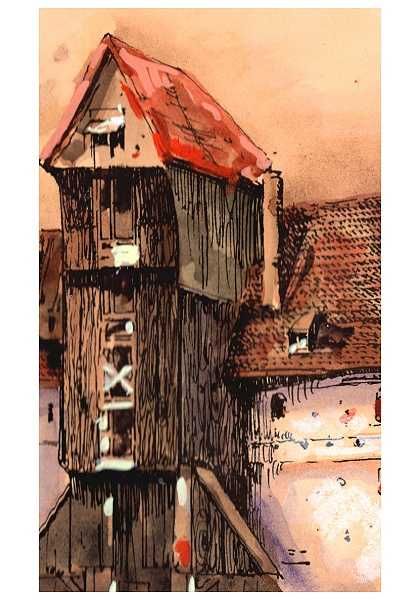 Gdańsk 21 x 30 cm Akwarela