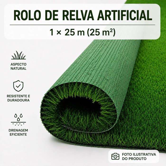 Rolo de Relva Artificial - 25 m²