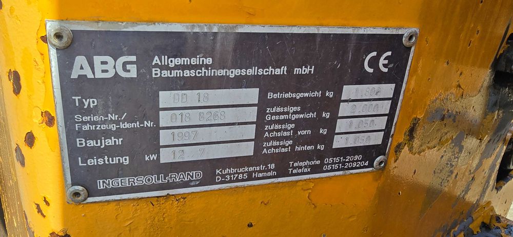 walec drogowy ABG 2tonowy wibracja na dwa bębny