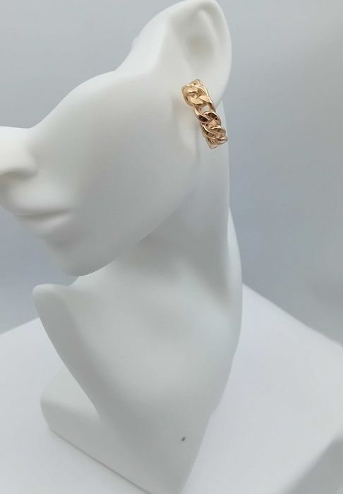 Złote Kolczyki KOŁA łańcuchy 2,5 cm próba 585 NOWE Precle ZŁOTE