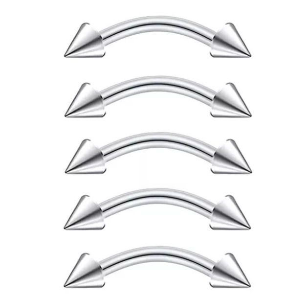 Пірсинг сережка в брови мікро банан штанга брідж смайл брів