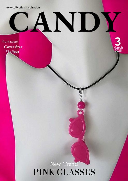 Naszyjnik Wisiorek Różowe Okulary Barbie Hippie 60's 70's Candy Gothic